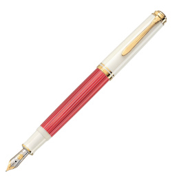 Pelikan Souverän M600 Special Edition Rot-Weiss Kolbenfüllhalter EF - Extra Fein