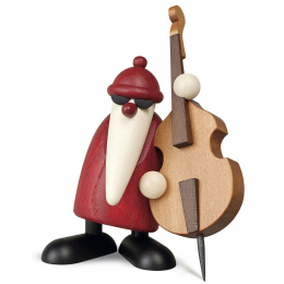 Köhler Musiker-Weihnachtsmann mit Kontrabass, klein 