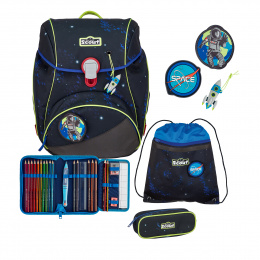 Scout Alpha Black Galaxy Schulranzen Set 