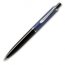 Pelikan Souverän K400 Druckkugelschreiber Schwarz-Blau Silber