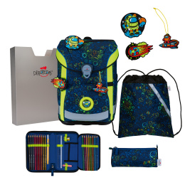 DerDieDas Ergoflex Easy Neon Crazy Schulranzen Set 
