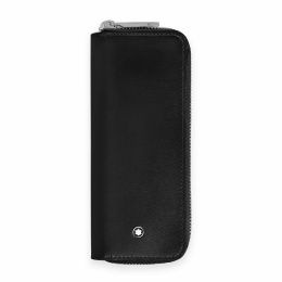 Montblanc Meisterstück Leather Case for 2 Writing Instruments with zipper Black 