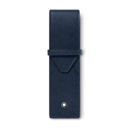 Montblanc Sartorial Leder Etui für 2 Schreibgeräte Ink Blue 