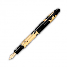 Montblanc Meisterstück Solitaire Calligraphy Gold Leaf Flex Nib Füllfederhalter 