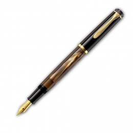 Pelikan Classic M200 Braun-Marmoriert Kolbenfüllhalter EF - Extrafein