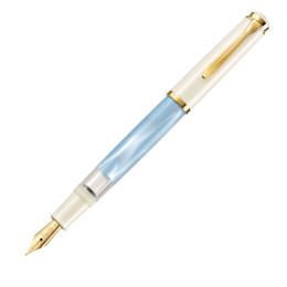 Pelikan Classic M200 Special Edition Pastell-Blau Kolbenfüllhalter 14-K Bicolor Goldfeder EF - Extrafein