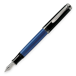 Pelikan Souverän M405 Kolbenfüllhalter Schwarz-Blau EF -  Extra Fein