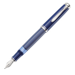 Pelikan Souverän M815 Special Edition Metal Striped Blue Kolbenfüllhalter 