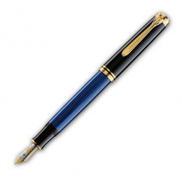 Pelikan Souverän M600 Kolbenfüllhalter M   - Medium | Schwarz-Blau