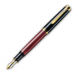 Pelikan Souverän M600 Kolbenfüllhalter F    - Fein | Schwarz-Rot