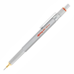 Rotring 800 Fine Lead Pencil with twist mechanism and fully retractable tip silver 