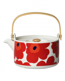 marimekko Oiva/Unikko Teekanne mit Sieb 7 dl, rot 