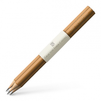 Graf von Faber-Castell Drei banderolierte Bleistifte Guilloche lang Cognac Brown 