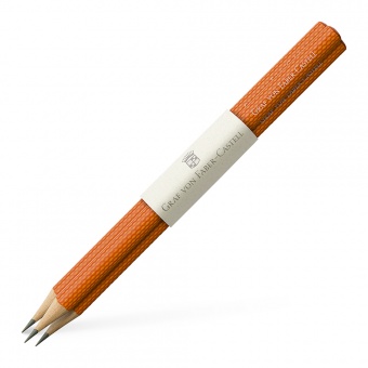 Graf von Faber-Castell Drei banderolierte Bleistifte Guilloche lang Burned Orange 