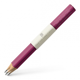 Graf von Faber-Castell Drei banderolierte Bleistifte Guilloche lang Electric Pink 