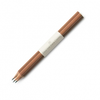 Graf von Faber-Castell Ersatz Holzgefasste Bleistifte mit Tauchkappe Braun