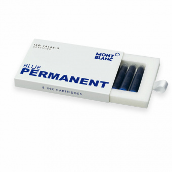 Montblanc Tintenpatronen - Packung mit 8 Patronen Permanent Blue (dokumentenecht)