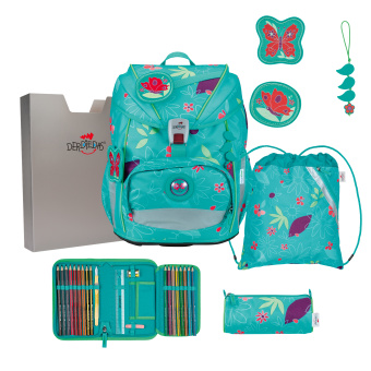 DerDieDas Ergoflex Light Butterfly Garden Schulranzen Set 
