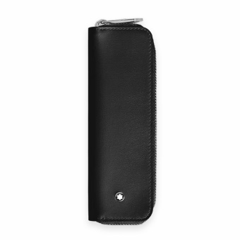 Montblanc Meisterstück Leather Case for 1 Writing Instrument with zipper Black 