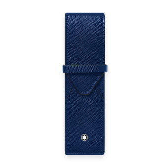 Montblanc Sartorial Leder Etui für 2 Schreibgeräte Blau 