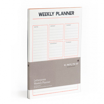 Gmund Letterpress Weekly Planner - Neon orange/blau 