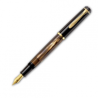 Pelikan Classic M200 Braun-Marmoriert Kolbenfüllhalter M -Mittel