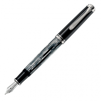 Pelikan Souverän M605 Special Edition Schildpatt-Schwarz Kolbenfüllhalter EF  - Extrafein