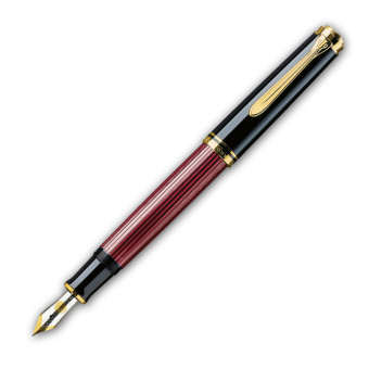 Pelikan Souverän M600 Kolbenfüllhalter Schwarz-Rot 