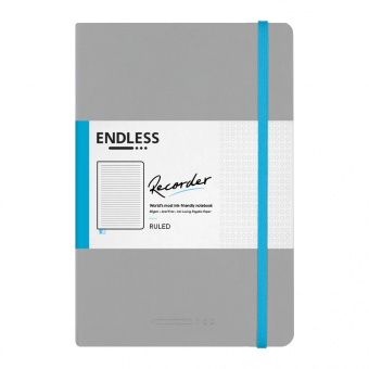 Endless Recorder notebook ruled Grey