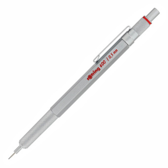 Rotring 600 Feinminenstift mit Druckmechanik silber 