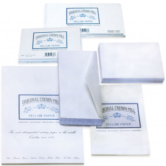 Original Crown Mill Velin weiss Briefpapier 