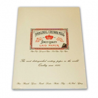Original Crown Mill Vergé weiß Briefpapier Korrespondenzblock DIN A4 (50 Blatt)