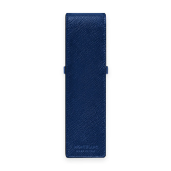 Montblanc Sartorial Leder Etui für 2 Schreibgeräte Blau 