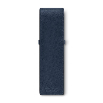 Montblanc Sartorial Leder Etui für 2 Schreibgeräte Ink Blue 