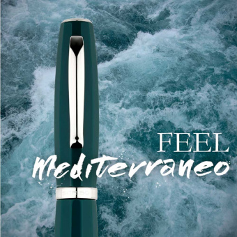 SCRIBO Feel Mediterraneo Kolbenfüllhalter M - Mittel 18-K