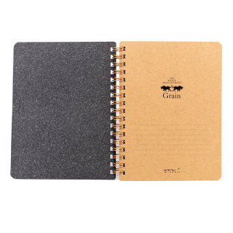 Midori Ring Memo Grain B6 Dark brown
