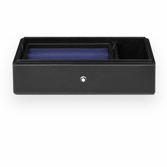 Montblanc Schreibtischbox aus Leder für 3 Schreibgeräte und Tintenfass 