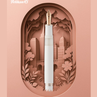Pelikan Souverän M600 Special Edition White & Rose Gold Kolbenfüllhalter 