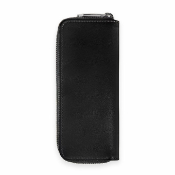 Montblanc Meisterstück Leather Case for 2 Writing Instruments with zipper Black