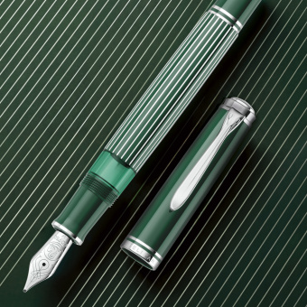 Pelikan Souverän M815 Special Edition Metal Striped Green fountain pen 