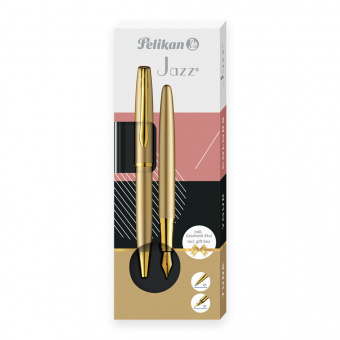Pelikan Jazz Noble Elegance Set Füller & Kugelschreiber Gold Gelb 