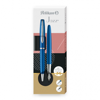 Pelikan Jazz Noble Elegance Set Füller & Kugelschreiber Saphir Blau 