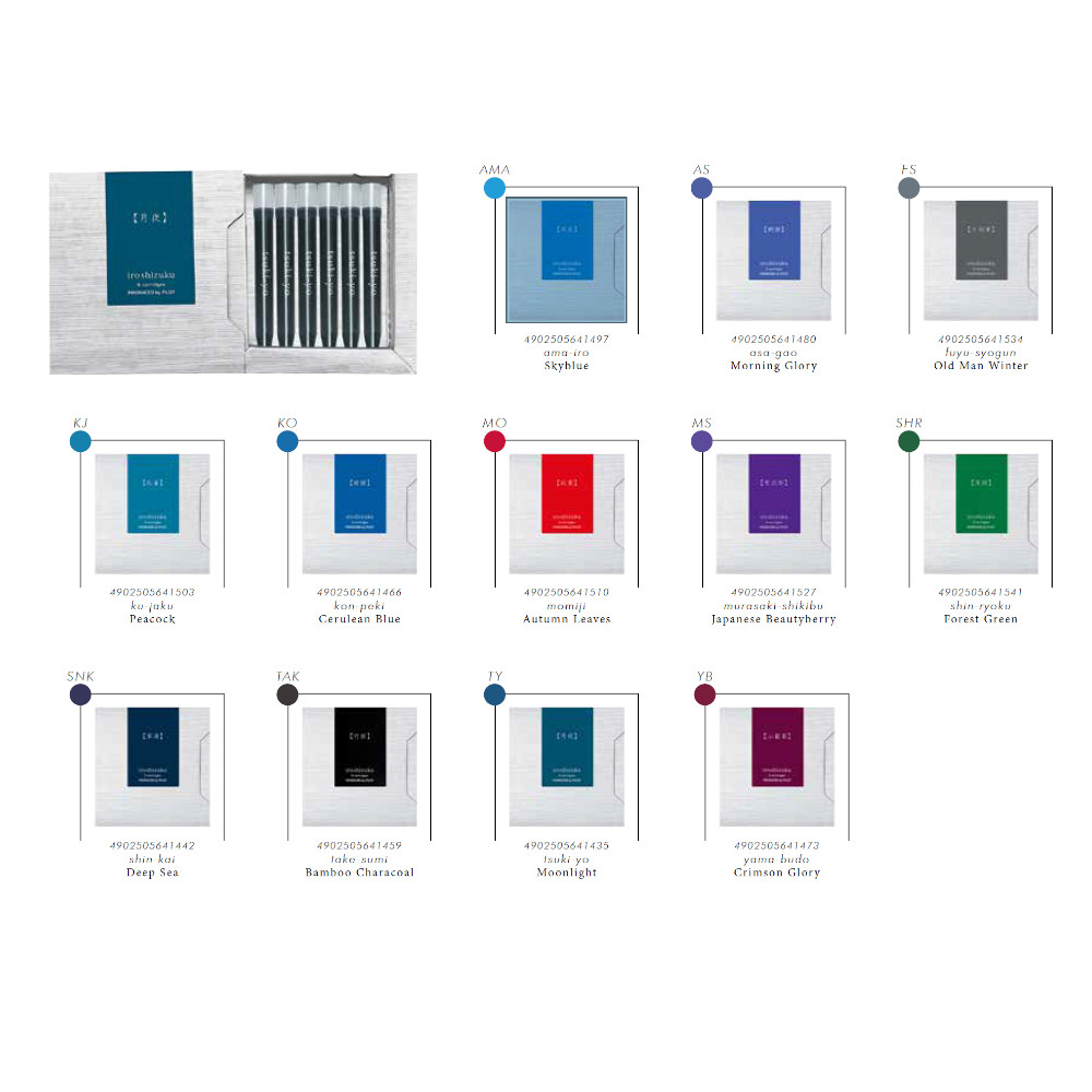 Pilot Iroshizuku ink cartridges